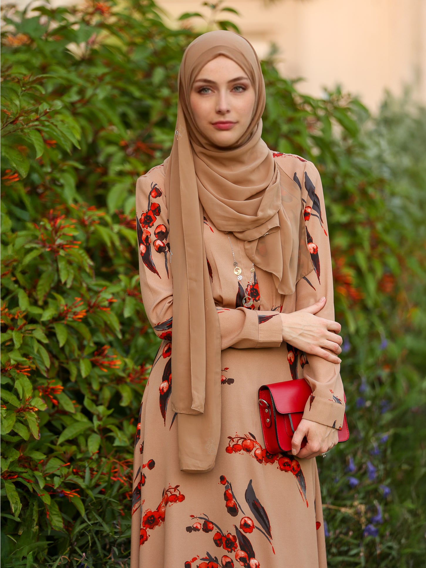 Autumn Cherry Modest Dress - ANNAH HARIRI