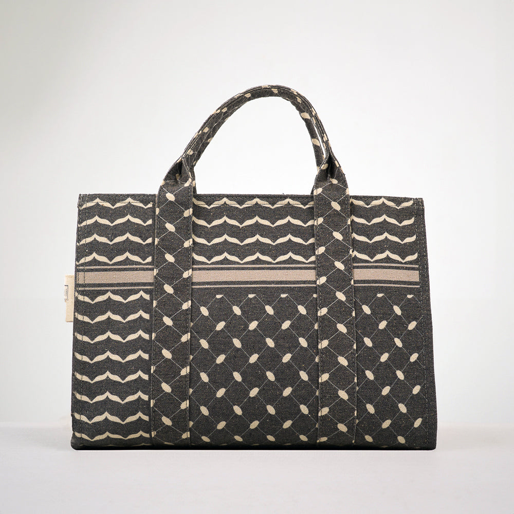 Modern Geometric Pattern Medium Tote - Premium Cotton Canvas - ANNAH HARIRI