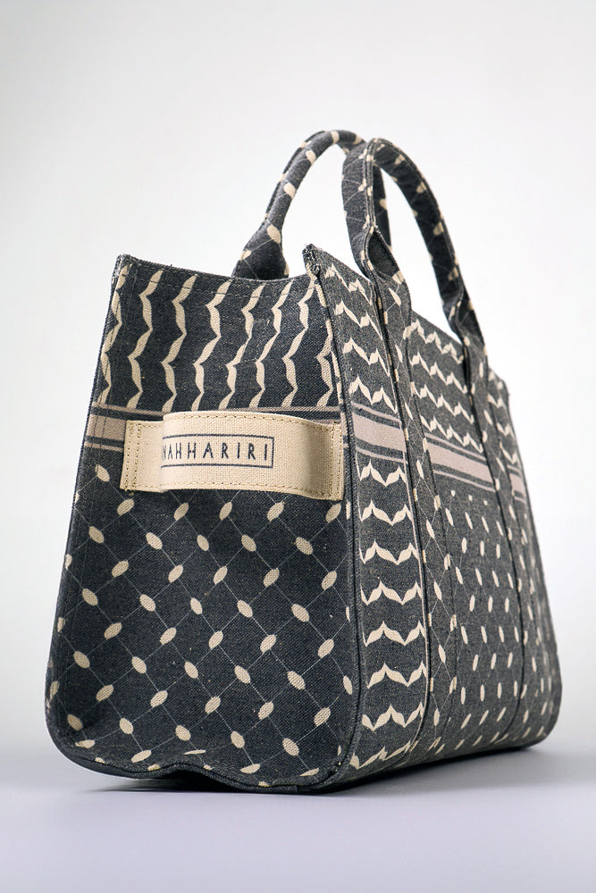 Modern Geometric Pattern Medium Tote - Premium Cotton Canvas - ANNAH HARIRI