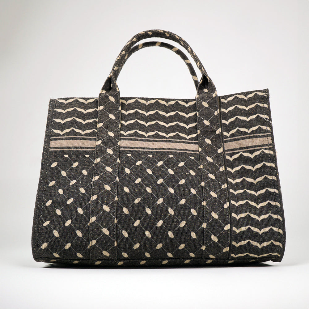 Modern Geometric Pattern Medium Tote - Premium Cotton Canvas - ANNAH HARIRI