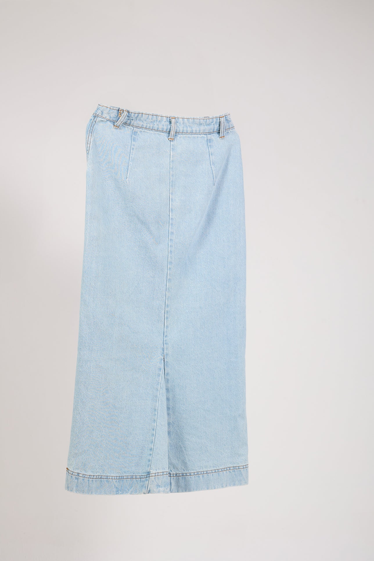 Denim Maxi Skirt - Light Wash