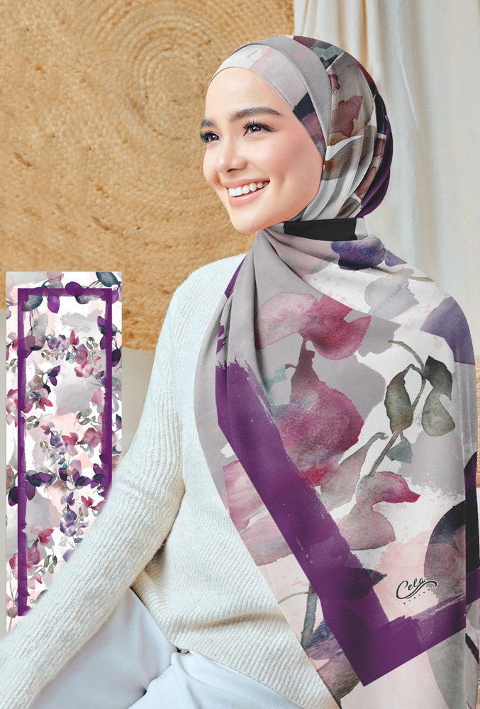 Keitlin Printed Chiffon Hijab - ANNAH HARIRI