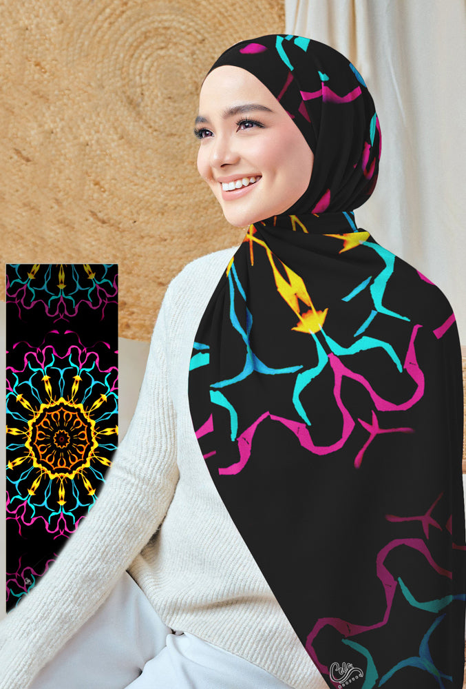 Ambient Printed Chiffon Hijab - ANNAH HARIRI