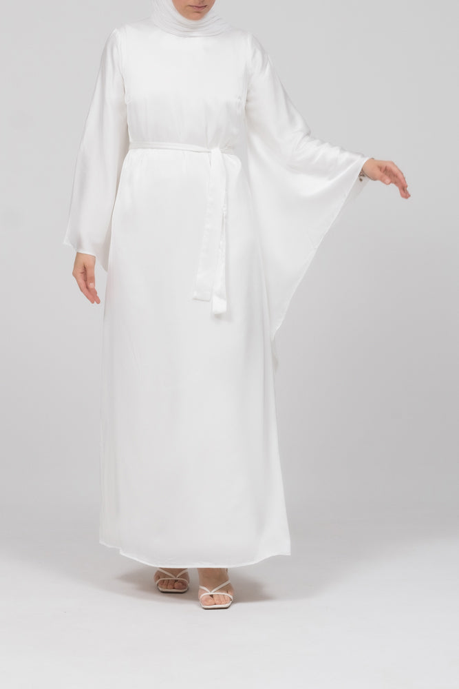 Forever New Bridal Nikah Occasional satin maxi dress with extra long kimono sleeves in ivory