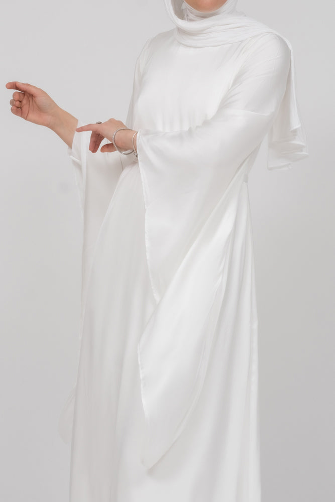 Forever New Bridal Nikah Occasional satin maxi dress with extra long kimono sleeves in ivory