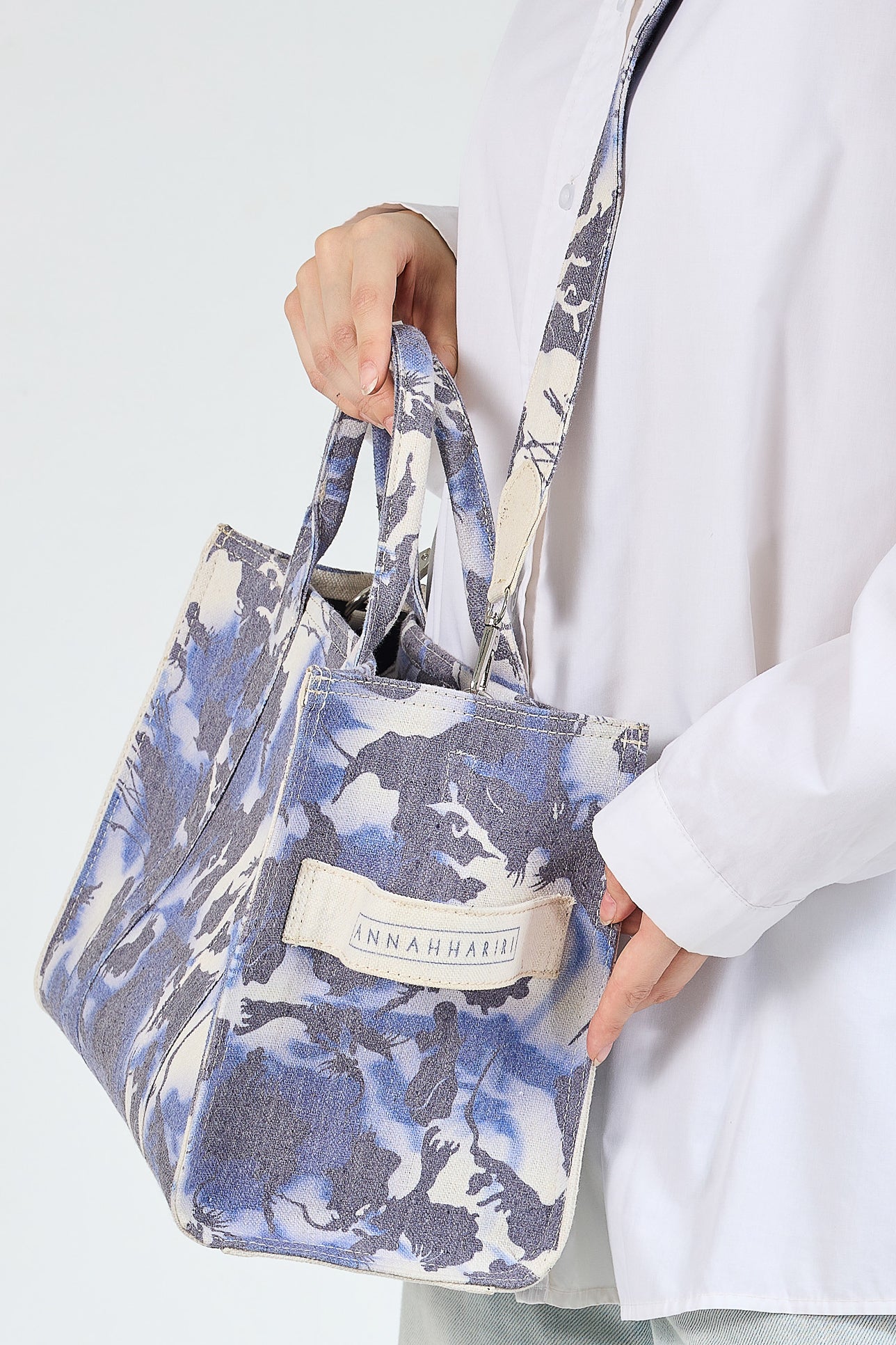 Interior view of Blue Mist Canvas Tote Bag