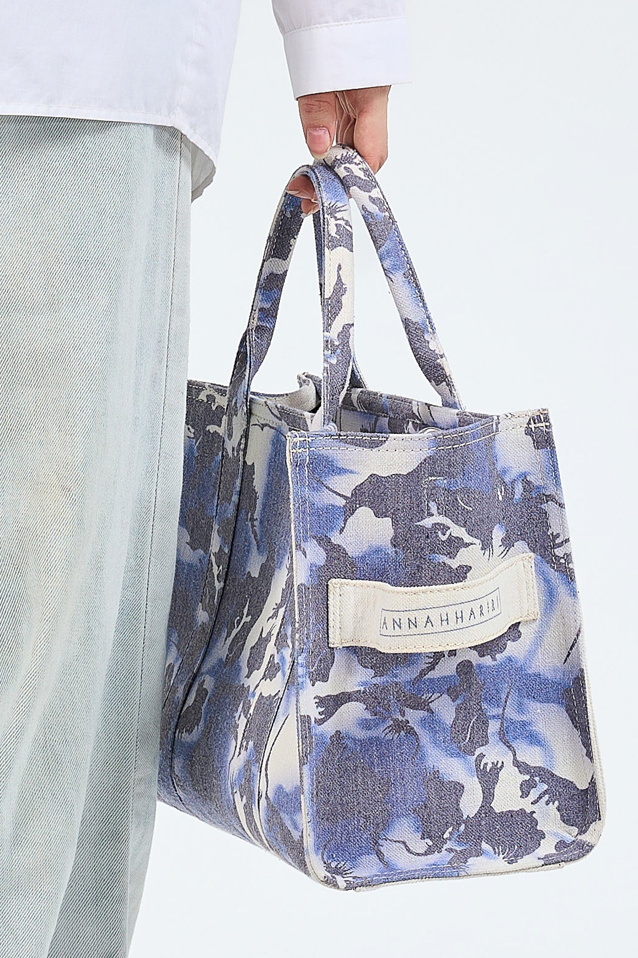 Removable strap on Blue Mist Canvas Tote Bag