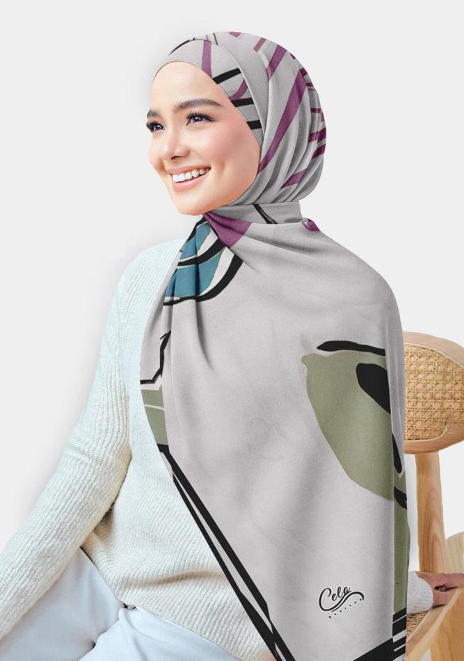 Flip Printed Chiffon Hijab - ANNAH HARIRI