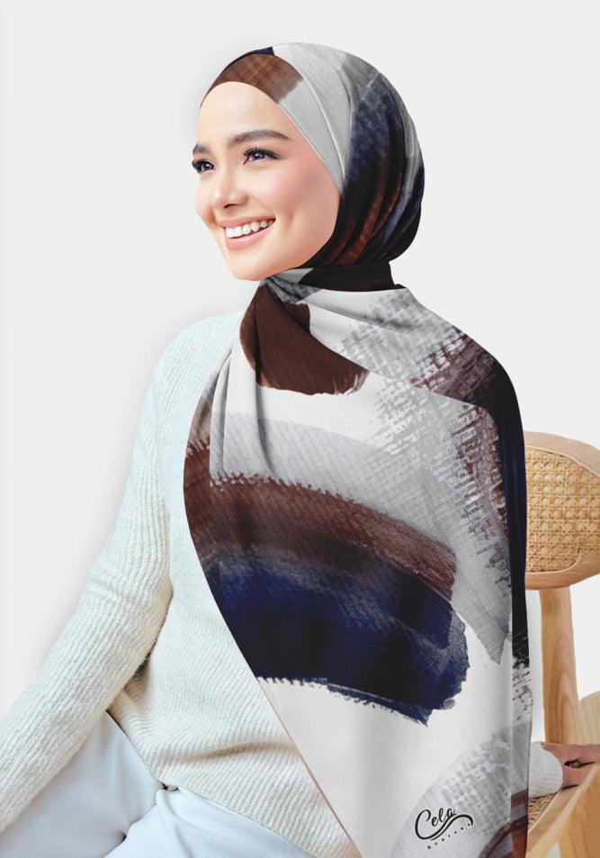 Gemena Printed Chiffon Hijab - ANNAH HARIRI