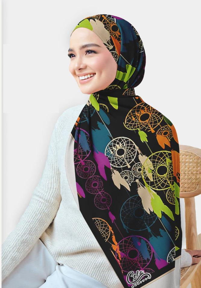 Heritage Printed Chiffon Hijab - ANNAH HARIRI