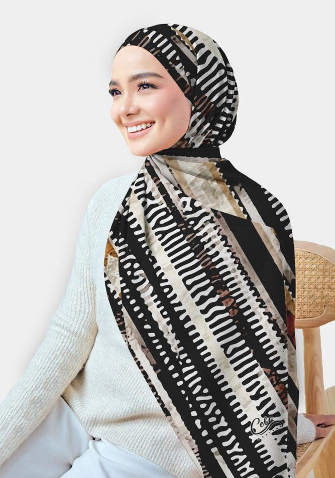 Kora Printed Chiffon Hijab - ANNAH HARIRI