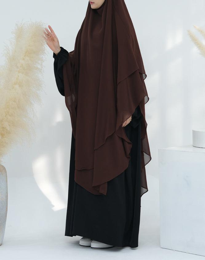 Full-length view of the Marziya two-layer chiffon cover