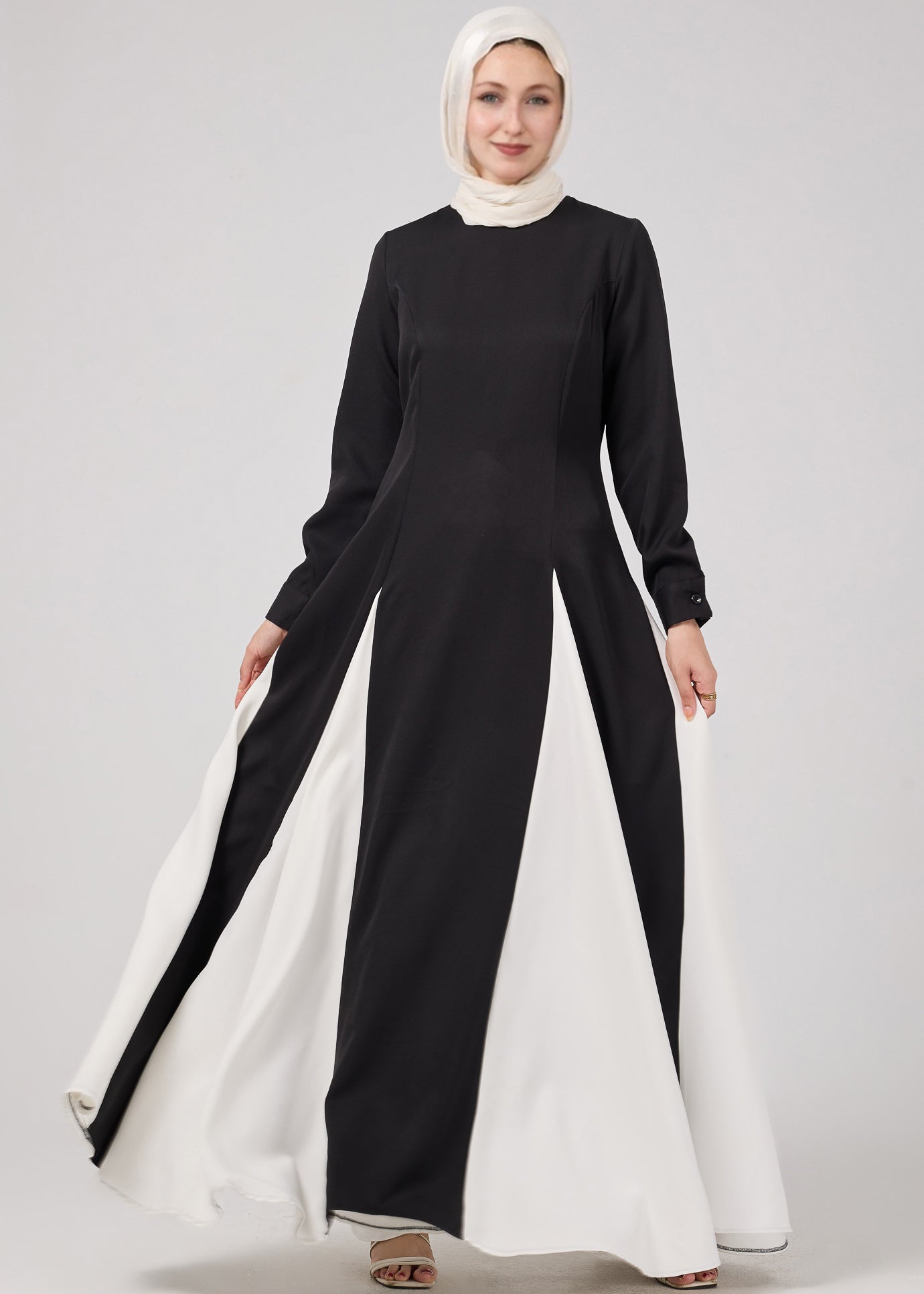 Monochrome Grace Maxi Dress front view