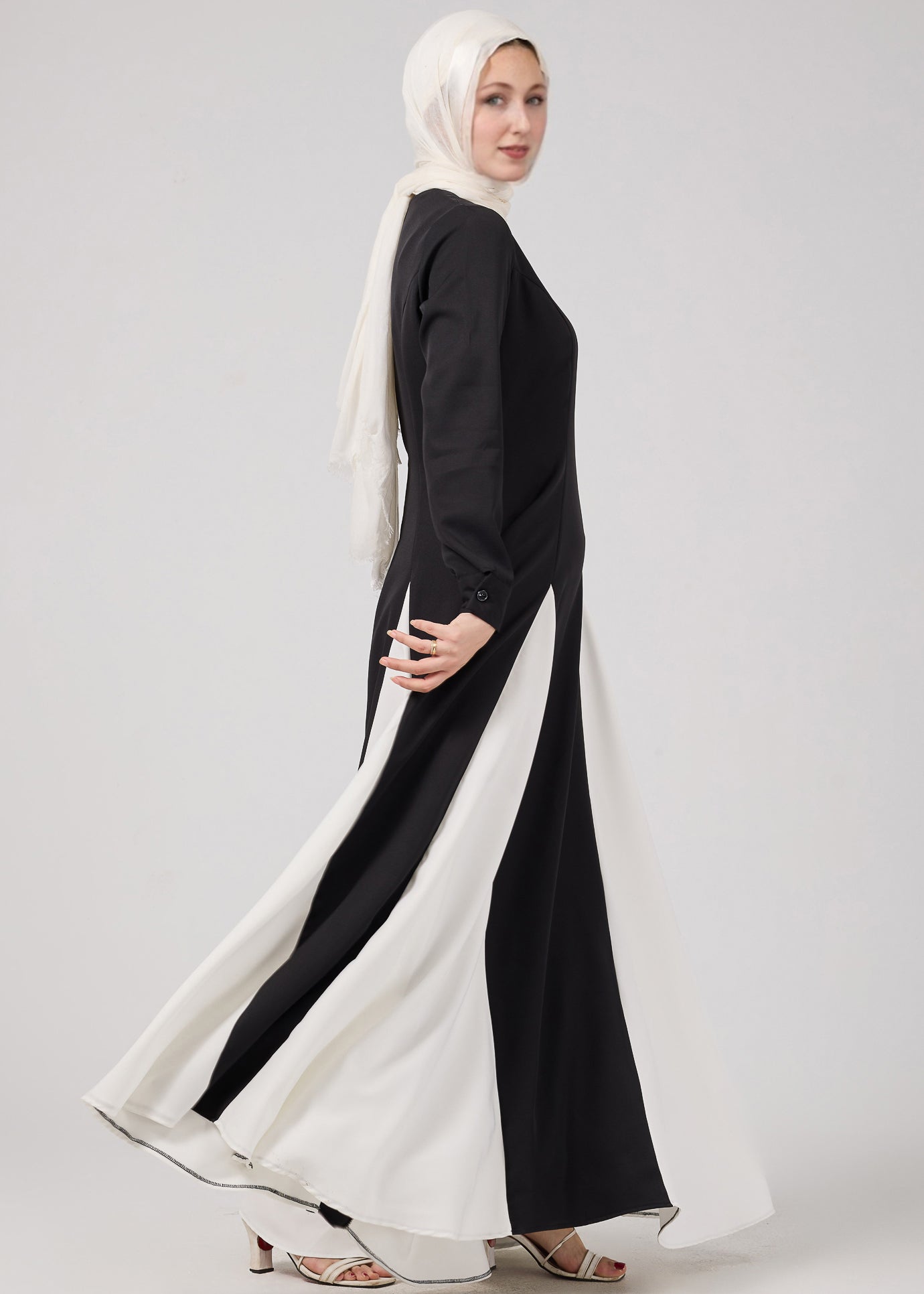 Monochrome Grace Maxi Dress side view