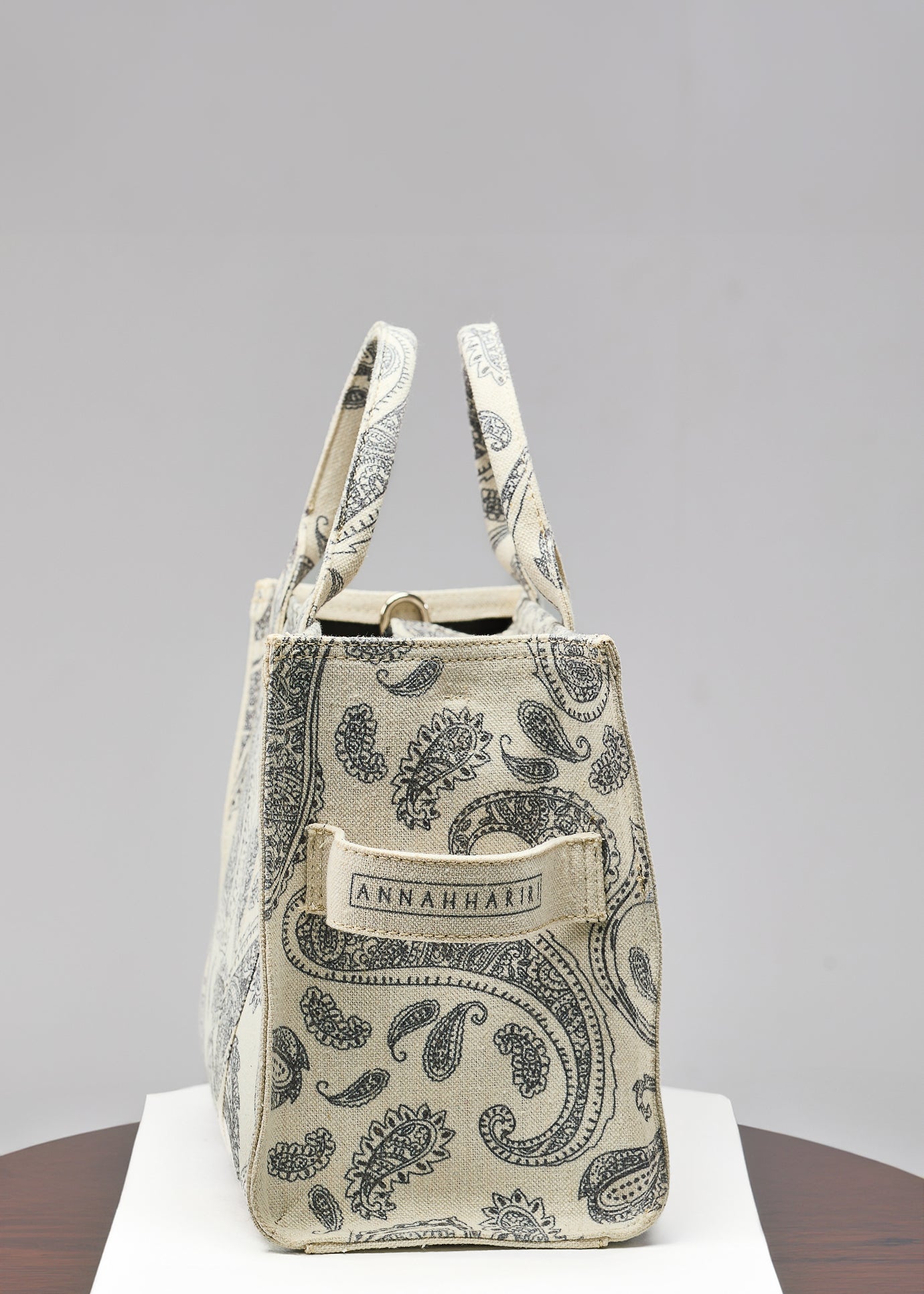 Removable adjustable strap of Paisley Print Canvas Tote