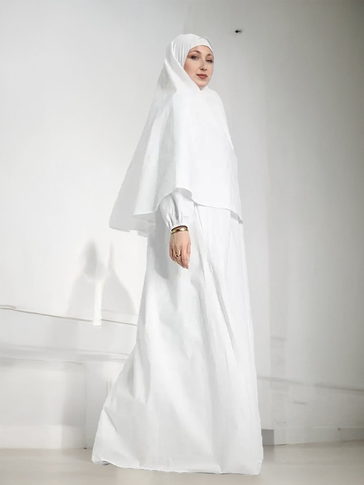 Elasticated waist trousers in white modesty set