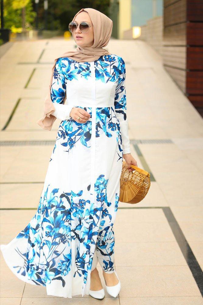 Model walking in Seraphina Floral Chiffon Maxi Dress