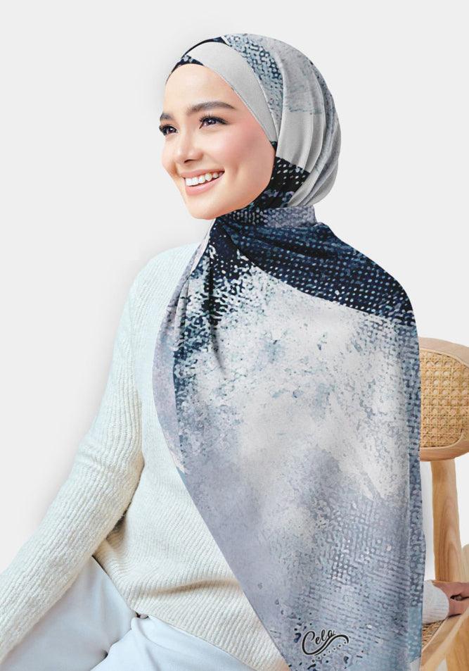 Techy Printed Chiffon Hijab - ANNAH HARIRI