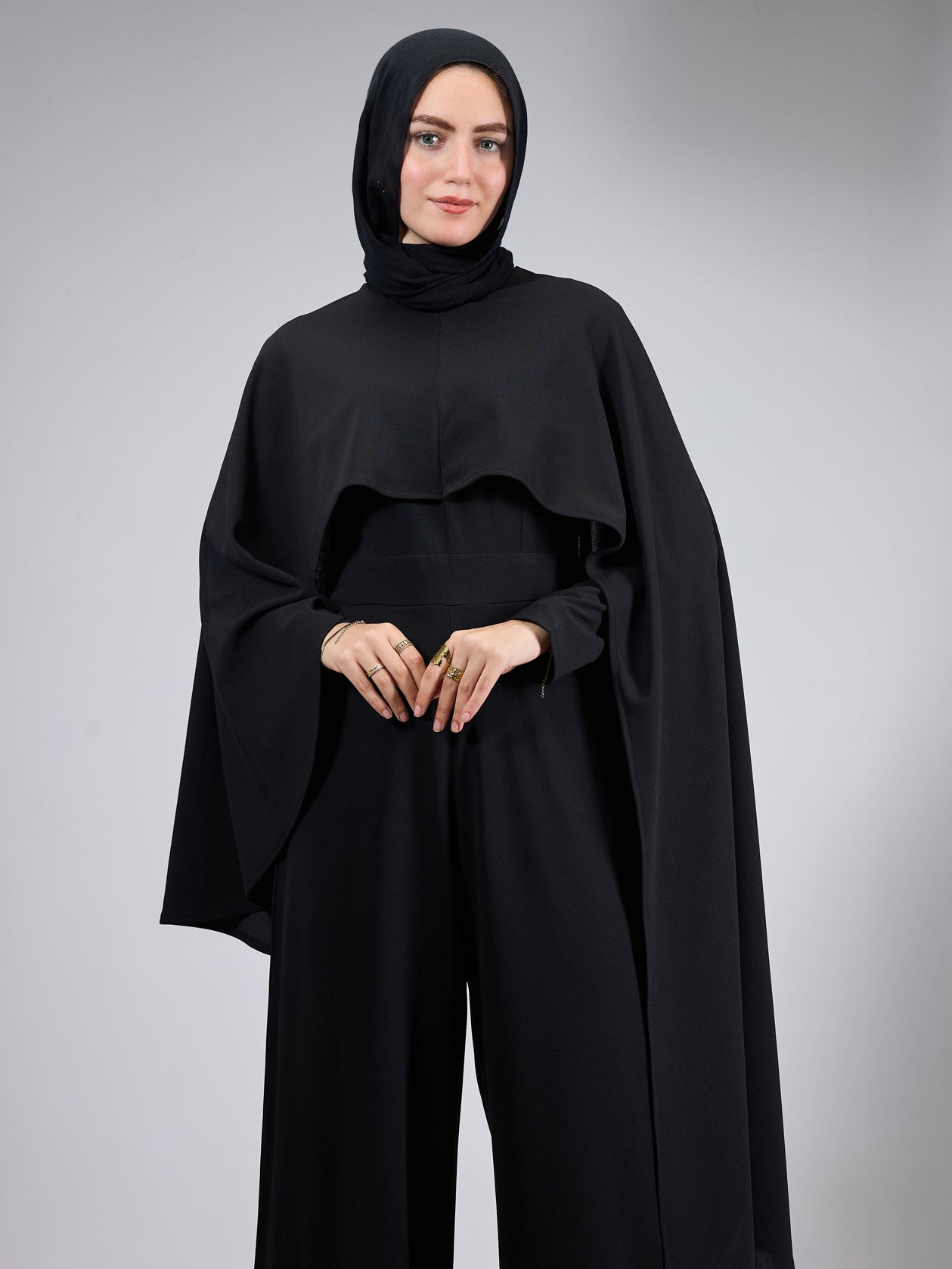 Front view of the Timeless Elegance Crepe Modesty Dress