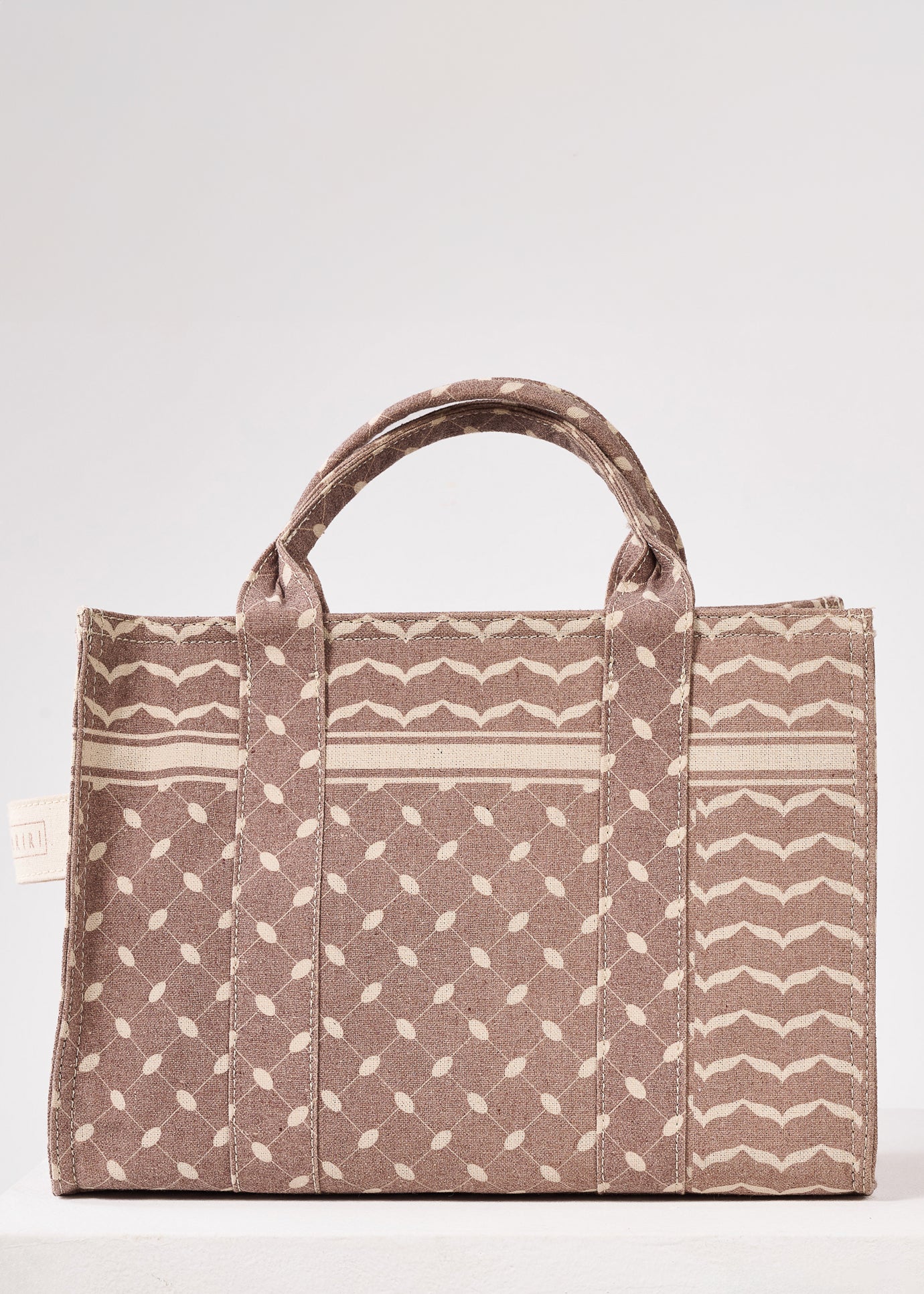 Side view of Vintage Earth Tone Tote Bag