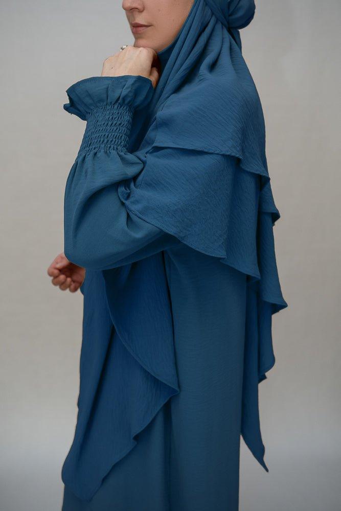 Blue Two layer khimar niqab feature - ANNAH HARIRI