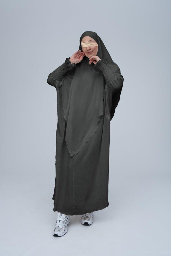 Dark Gray Pristine prayer gown for Omrah or prayer - ANNAH HARIRI