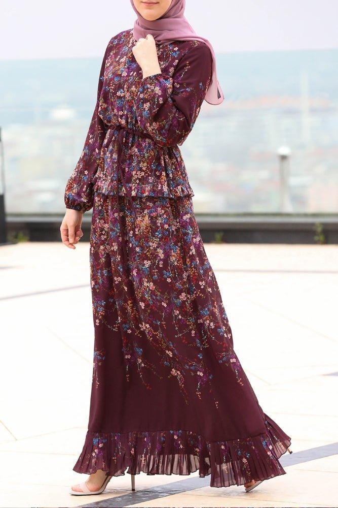 Front view of the Floral Elegance Maxi Dress by ANNAH HARIRI