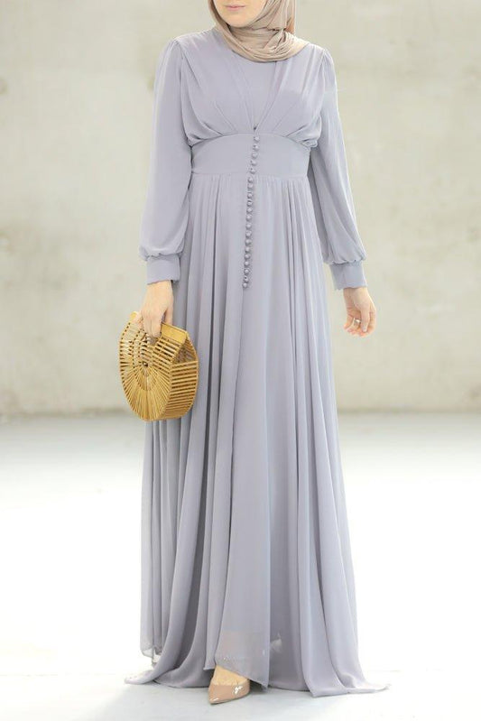 Grey Empire Dress - ANNAH HARIRI