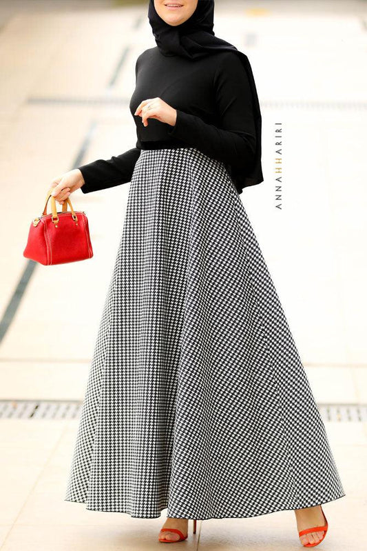 Houndstooth Modest Dress - ANNAH HARIRI