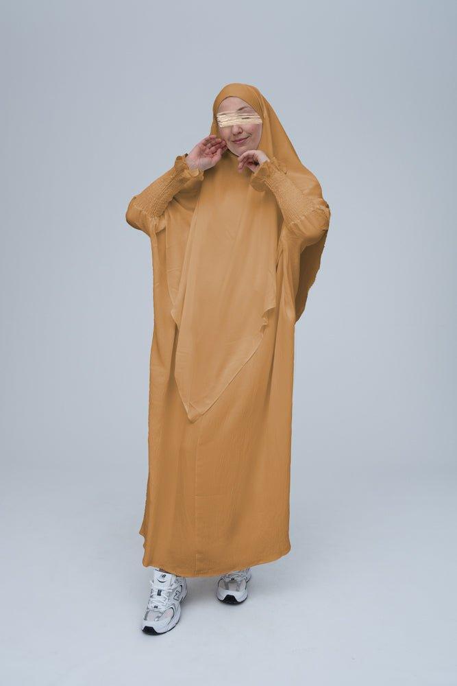 Khaki Pristine prayer gown for Omrah or prayer - ANNAH HARIRI