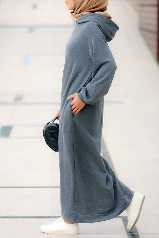 Milly oversized hoodie sweatshirt dress in grey - ANNAH HARIRI