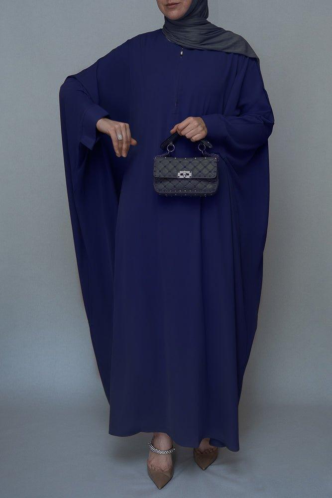 Navy Batwing sleeve abaya for Hajj Umrah Prayer Dress For Women - ANNAH HARIRI