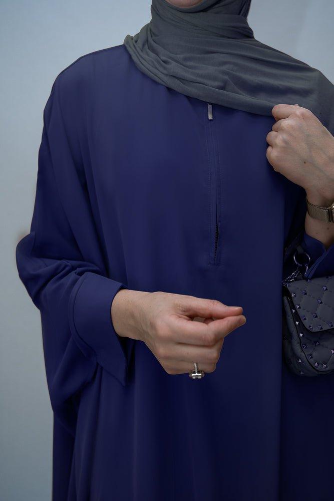 Navy Batwing sleeve abaya for Hajj Umrah Prayer Dress For Women - ANNAH HARIRI