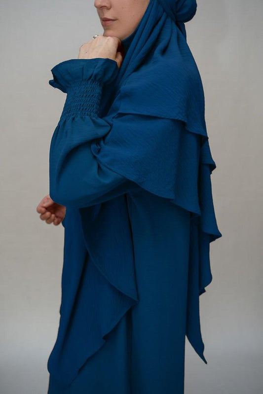 Navy Two layer khimar in niqab feature - ANNAH HARIRI