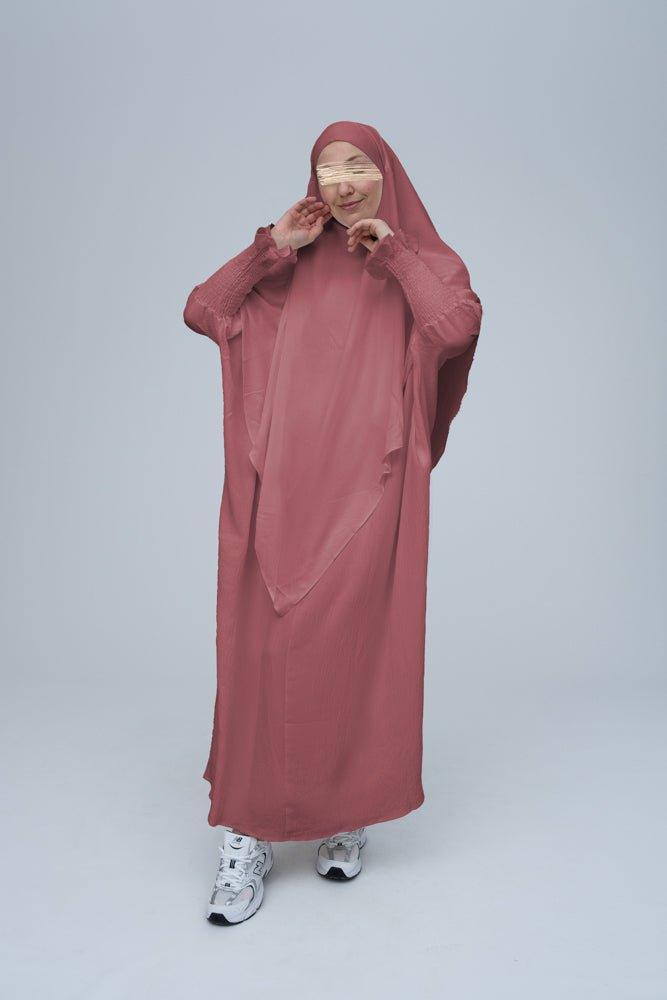 Pink Pristine prayer gown for Omrah or prayer - ANNAH HARIRI