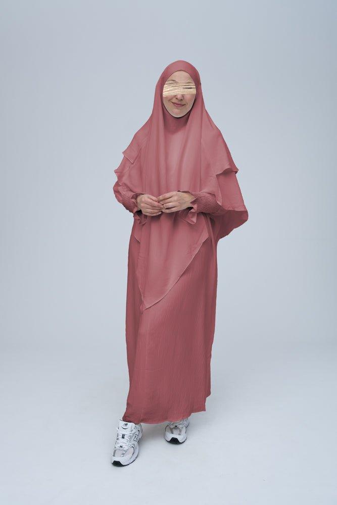 Pink Pristine prayer gown for Omrah or prayer - ANNAH HARIRI