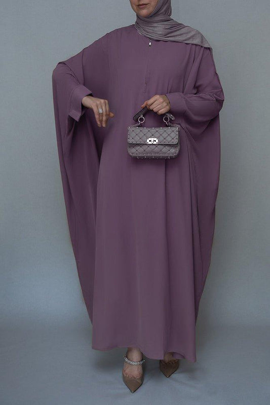 Purple Batwing sleeve abaya for Hajj Umrah Prayer Dress For Women - ANNAH HARIRI