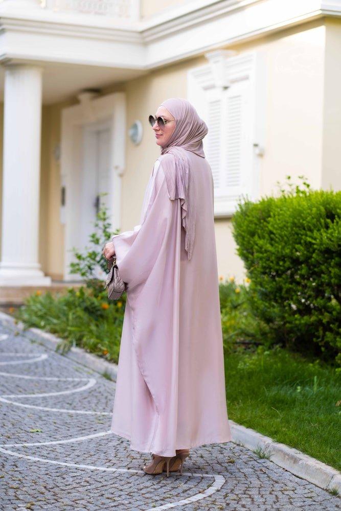 Taro Ikella batwing abaya with buttons and bow sleeve details - ANNAH HARIRI