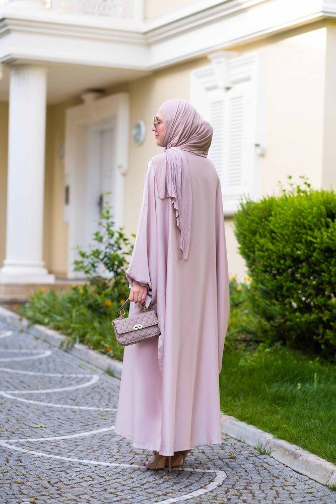 Taro Ikella batwing abaya with buttons and bow sleeve details - ANNAH HARIRI